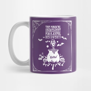 pancreatic cancer Awareness   purple ribbon Humor the magical ingredient for a joyful recovery Halloween Mug